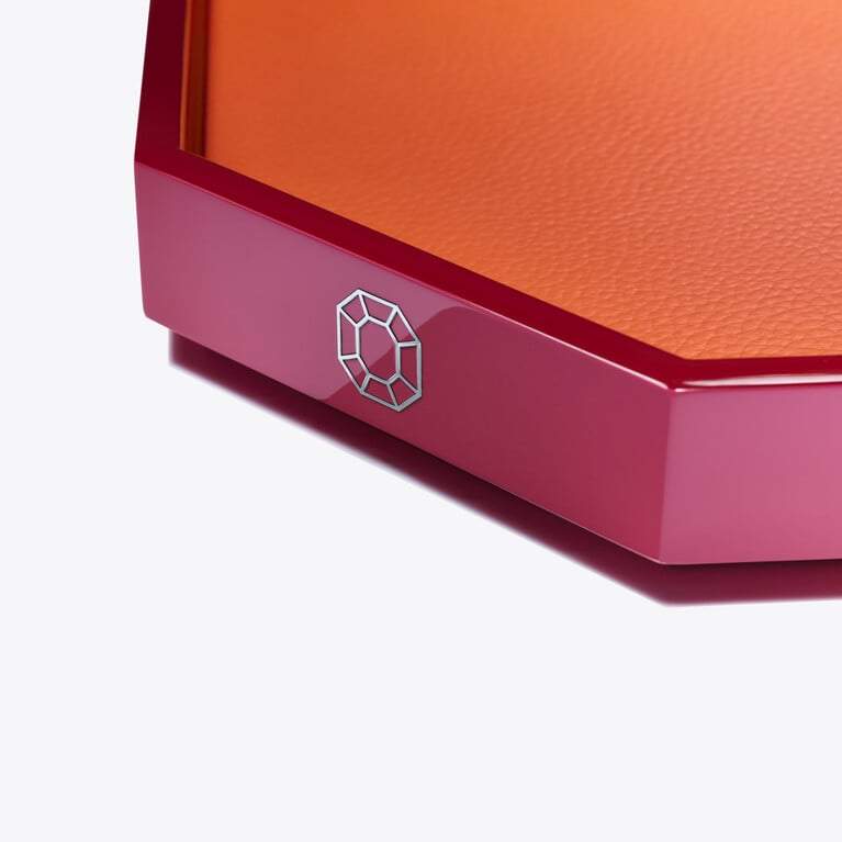 八角形托盘 M Baccarat, 橙色油漆制成