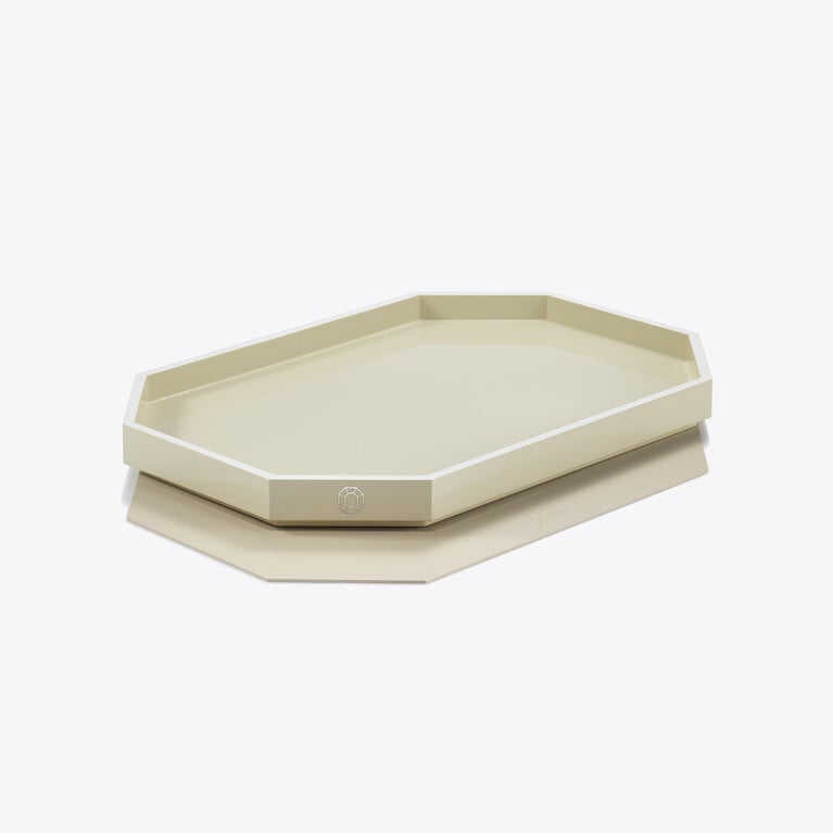 八角形托盘 M Baccarat, 白色油漆制成